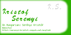 kristof serenyi business card
