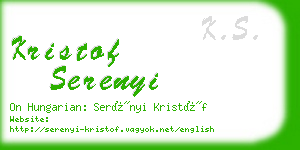 kristof serenyi business card